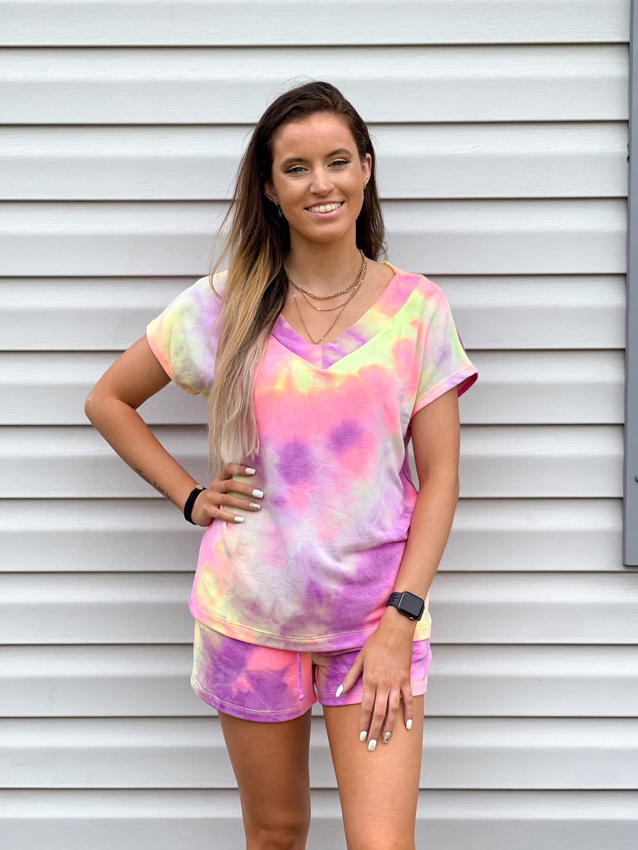 Palm and Pearl Boutique Down to Chill Tie Dye Set Large