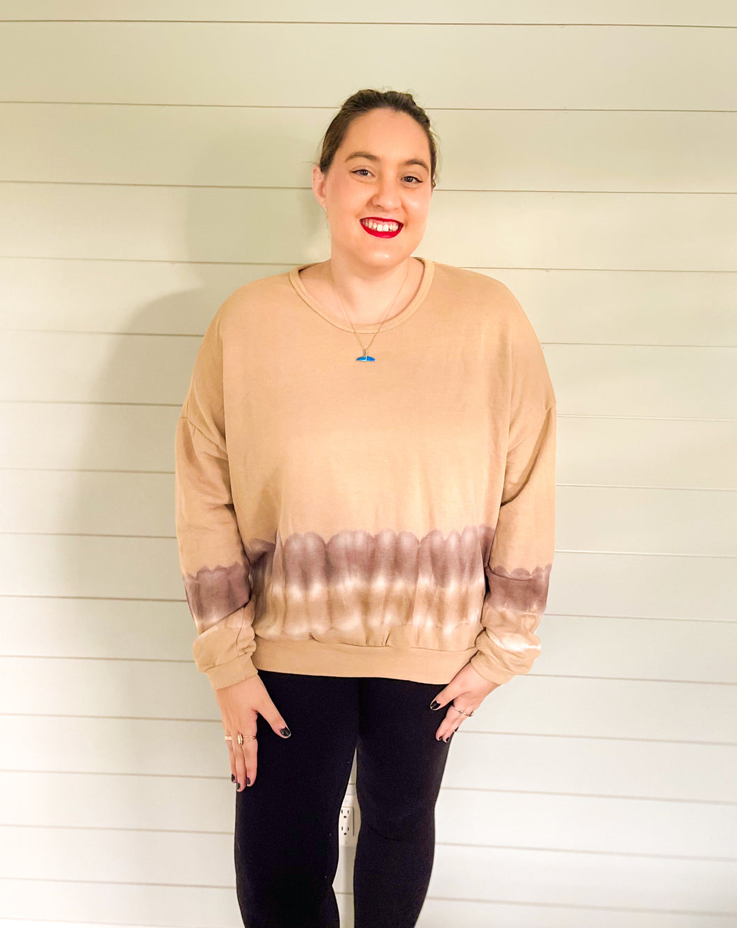 Caramel Spice Ombre Knit Pullover