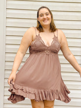 Load image into Gallery viewer, Happy Hour Lace Dress in Mocha
