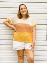 Load image into Gallery viewer, Beachy Keen Color-Block Sweater Tee
