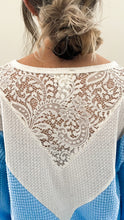 Load image into Gallery viewer, Forget-Me-Not Waffle Knit With Lace Details
