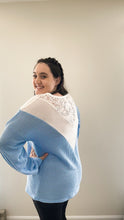 Load image into Gallery viewer, Forget-Me-Not Waffle Knit With Lace Details
