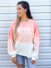 Load image into Gallery viewer, Feeling Tropical Long Sleeve Ombre Tie Dye Pullover
