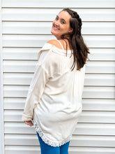 Load image into Gallery viewer, Surf Shop Lacy Off-the-Shoulder Button Down

