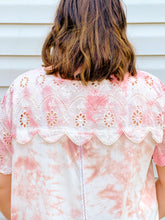 Load image into Gallery viewer, Blueberry Latte Embroidered Eyelet Tee
