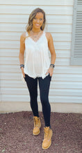 Load image into Gallery viewer, Saturday Sun White Tank With Lace Details
