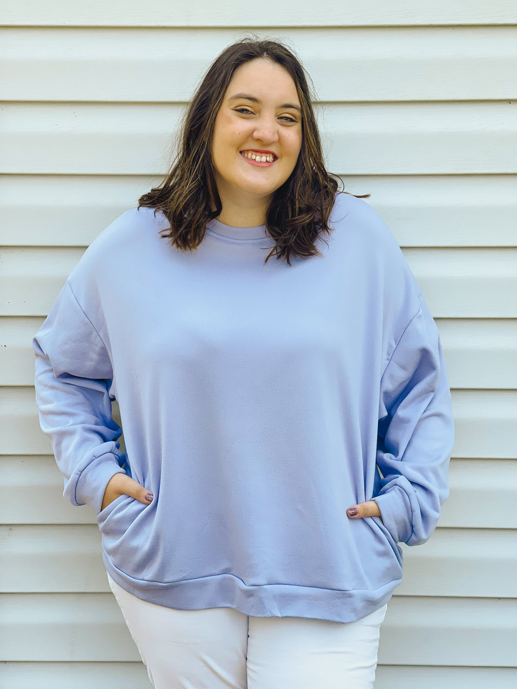 Willow Periwinkle Fleece Pullover with Pockets