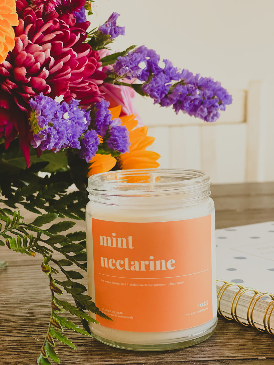 Mint Nectarine Soy Candle