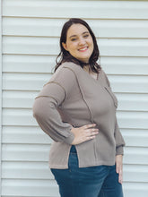 Load image into Gallery viewer, Cider Sippin&#39; Waffle Knit Sweater In Mocha
