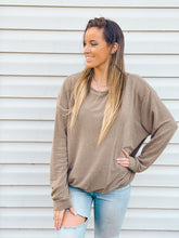 Load image into Gallery viewer, Sugar and Spice Open-Back Knit Top In Mocha
