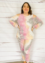 Load image into Gallery viewer, Simply Sweet Cold Shoulder Tie Dye Lounge Set
